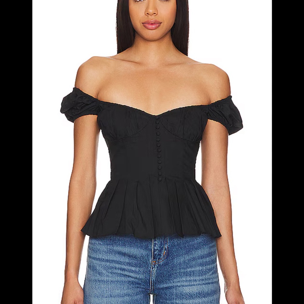 Black Off-Shoulder Top Bardot top